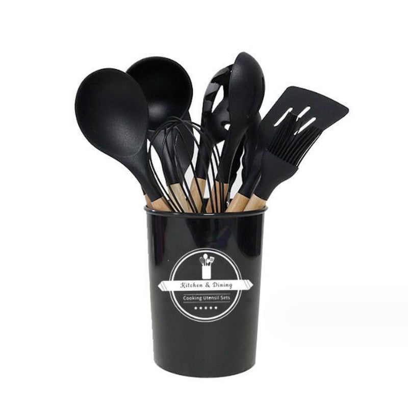 Kitchen Utensil Set 12-Pcs Silicone Heat Resistant Kitchen Cookware Gadget Tools