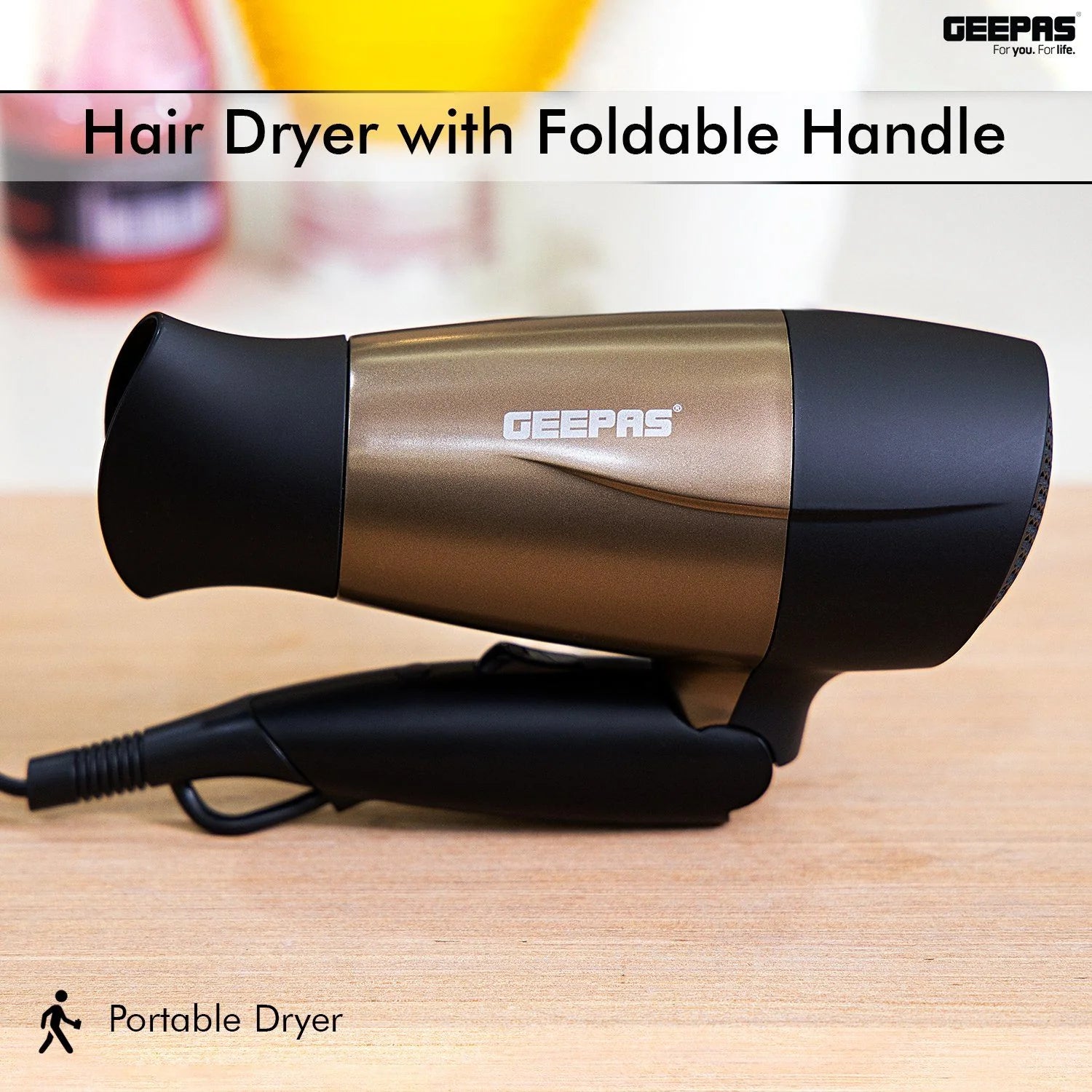 Travel Hair Dryer with Foldable Handle