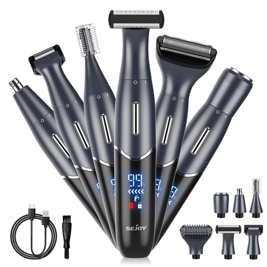 SEJOY 6In1 Electric Lady Shaver Painless Razor Bikini Trimmer Recharge Cordless
