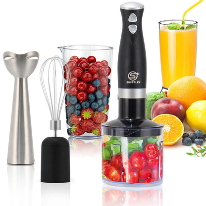 Handheld Blender Stick Food Processor Mixer Whisk & Chopper& Cup Stainless Steel