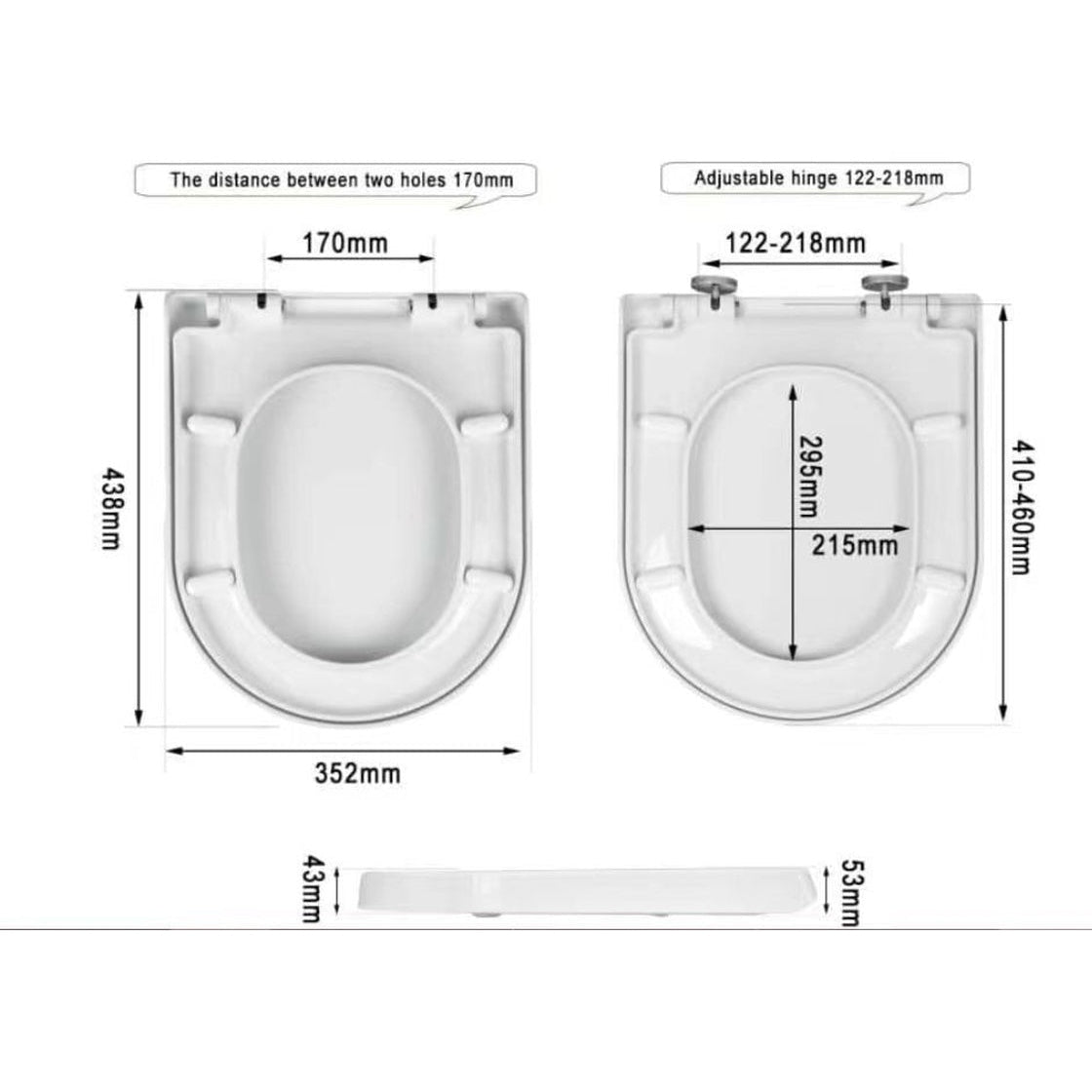 NEW LUXURY BATHROOM SLOW SOFT CLOSE WHITE TOILET SEAT SEATS WC HEAVY DUTY