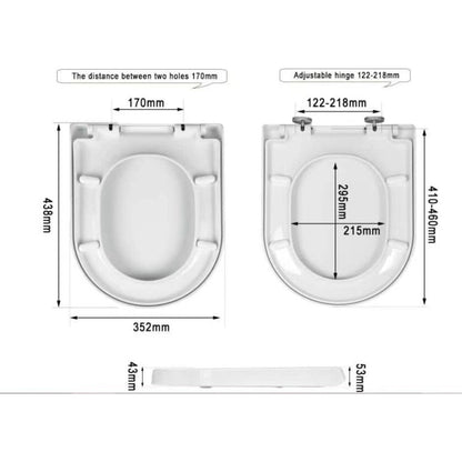 NEW LUXURY BATHROOM SLOW SOFT CLOSE WHITE TOILET SEAT SEATS WC HEAVY DUTY