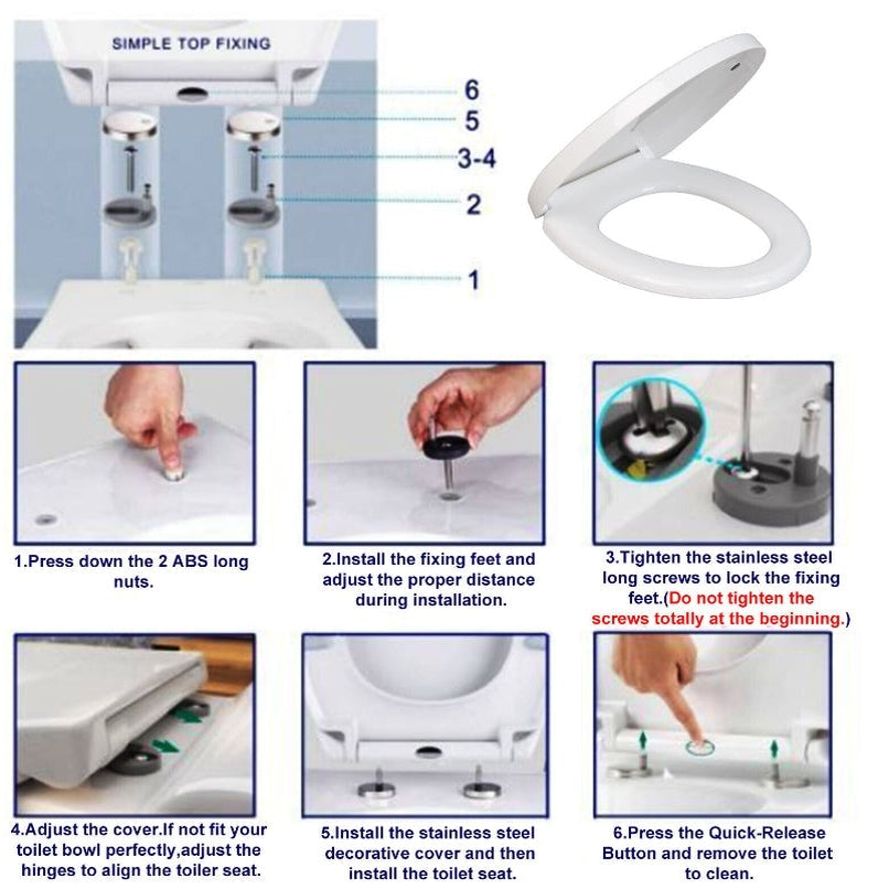 NEW LUXURY BATHROOM SLOW SOFT CLOSE WHITE TOILET SEAT SEATS WC HEAVY DUTY