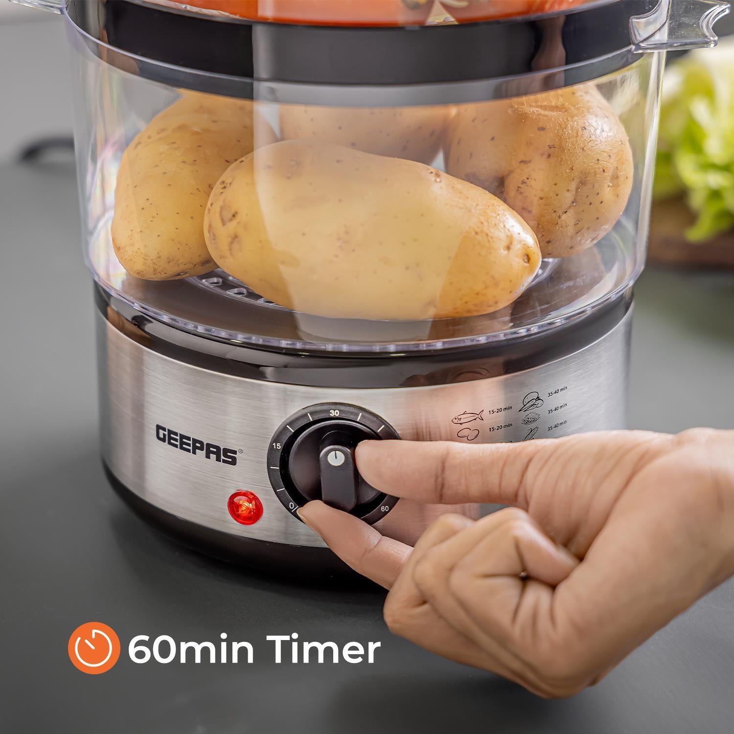 3-Tier Food Steamer 7.2L Electric Vegetable Steamer Healthy Steam Multi-Cooker