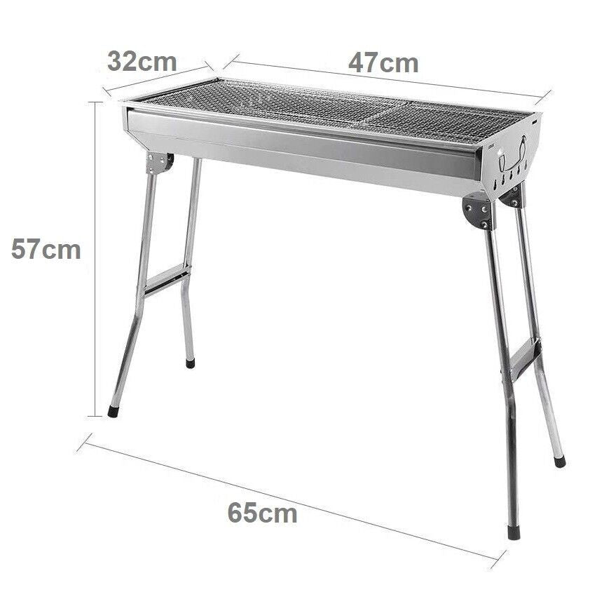 FOLDING BBQ CHARCOAL GRILL BARBECUE STOVE STAINLESS STEEL OUTDOOR CAMPING PICNIC