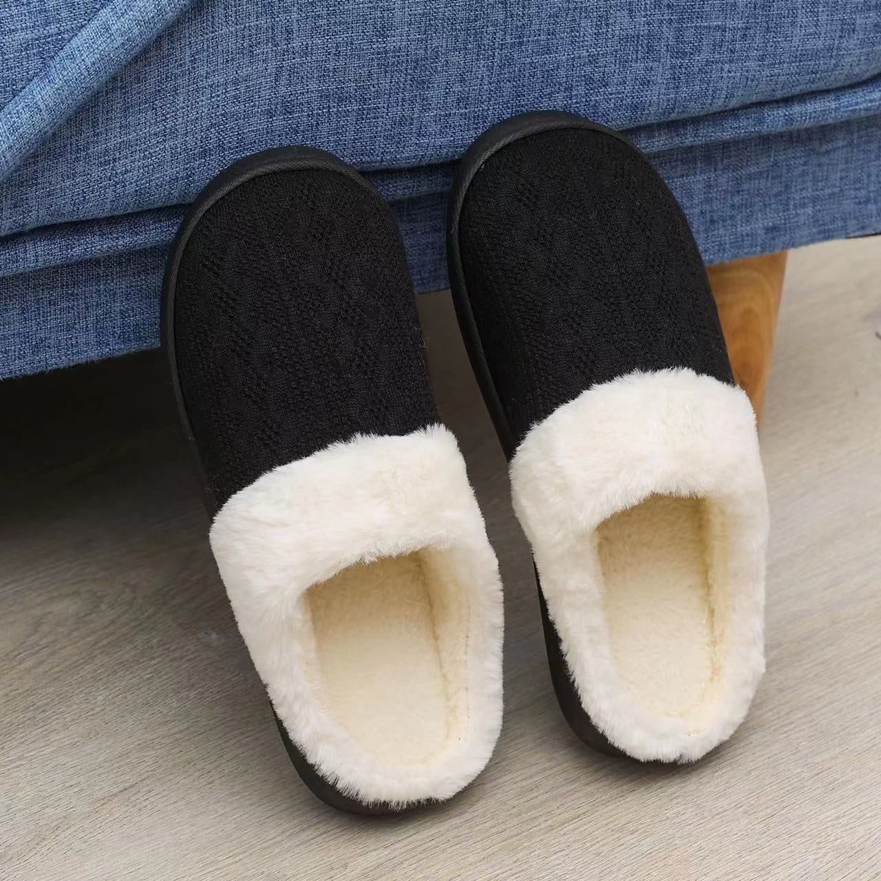 LADIES WOMENS WARM FAUX FUR LINED COMFY HARD SOLE OUTDOOR SLIPPERS SHOES SIZE