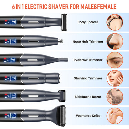 SEJOY 6In1 Electric Lady Shaver Painless Razor Bikini Trimmer Recharge Cordless