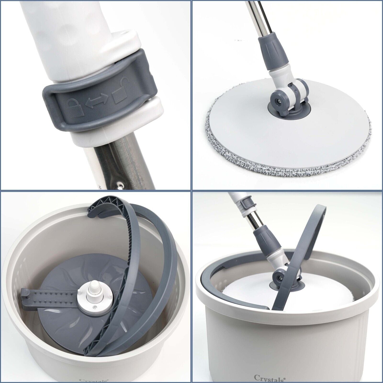 Self-Cleaning 360-Degree Rotate Spin Microfiber Mop and Bucket Set Washing Dry
