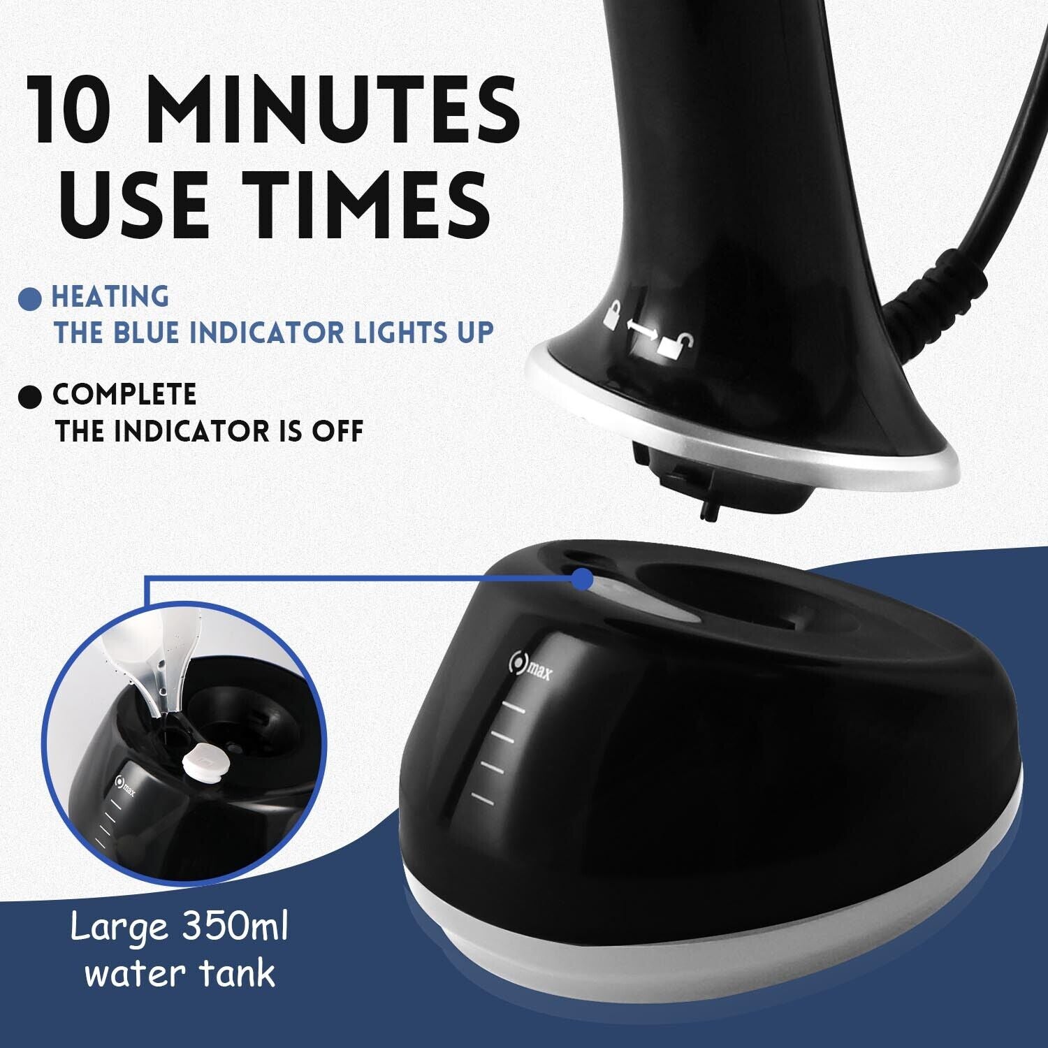 SUPERLEX Handheld Garment Clothes Steamer Portable Travel Steam Heat Iron 1700W
