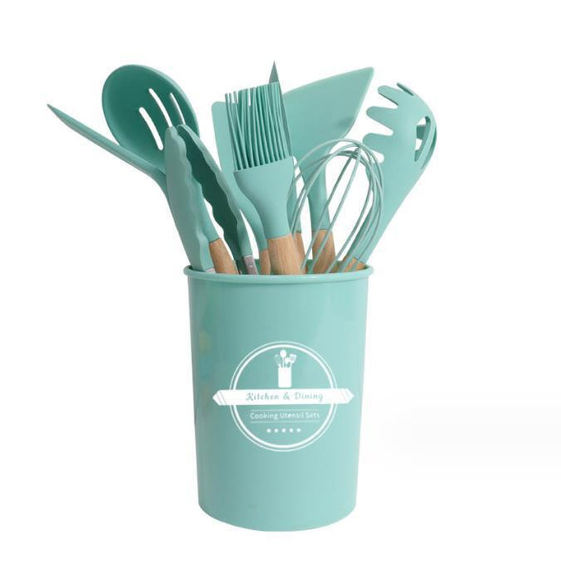 Kitchen Utensil Set 12-Pcs Silicone Heat Resistant Kitchen Cookware Gadget Tools