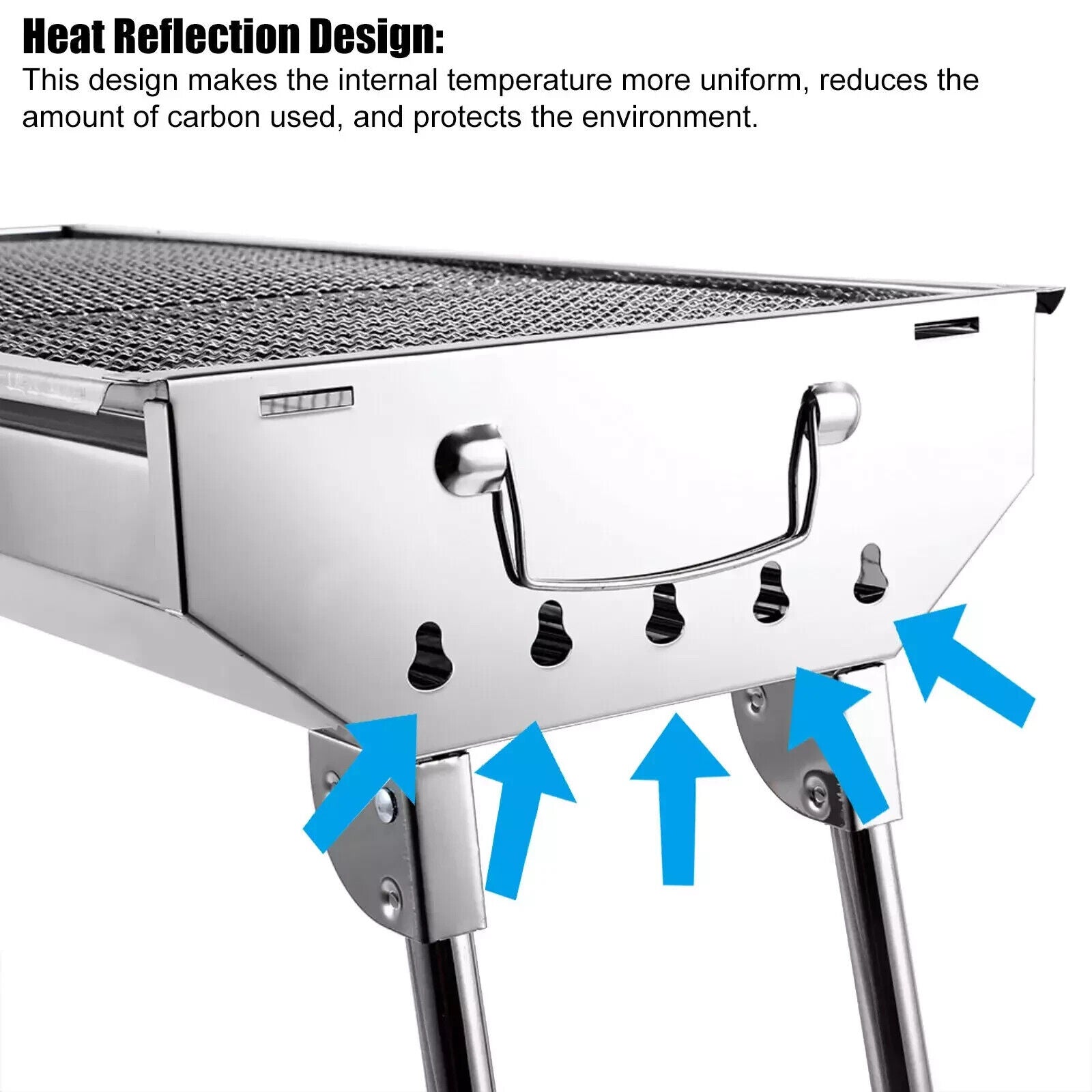 FOLDING BBQ CHARCOAL GRILL BARBECUE STOVE STAINLESS STEEL OUTDOOR CAMPING PICNIC
