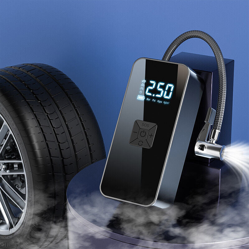 UK Car Tyre Inflator Cordless Digital USB Rechargeable Tire Air Compressor Pump