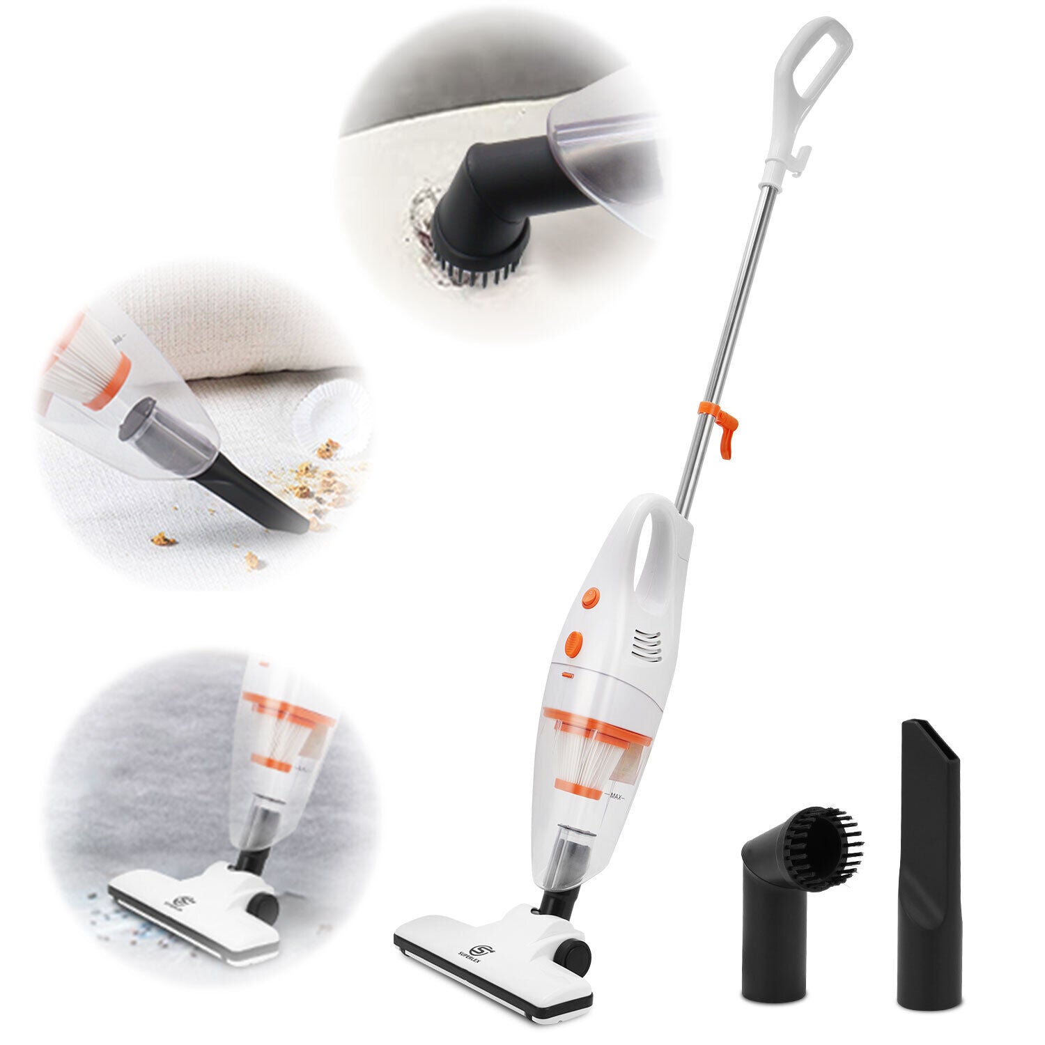 SUPERLEX Stick Vacuum Cleaner Bagless 3 in 1 Upright Handheld Lightweight Hoover
