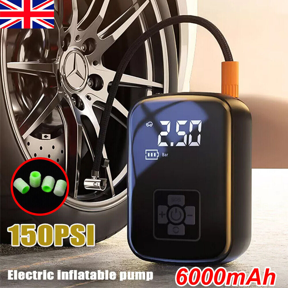 Car Tyre Inflator Cordless Digital USB Rechargeable Tire Air Compressor Pump UK