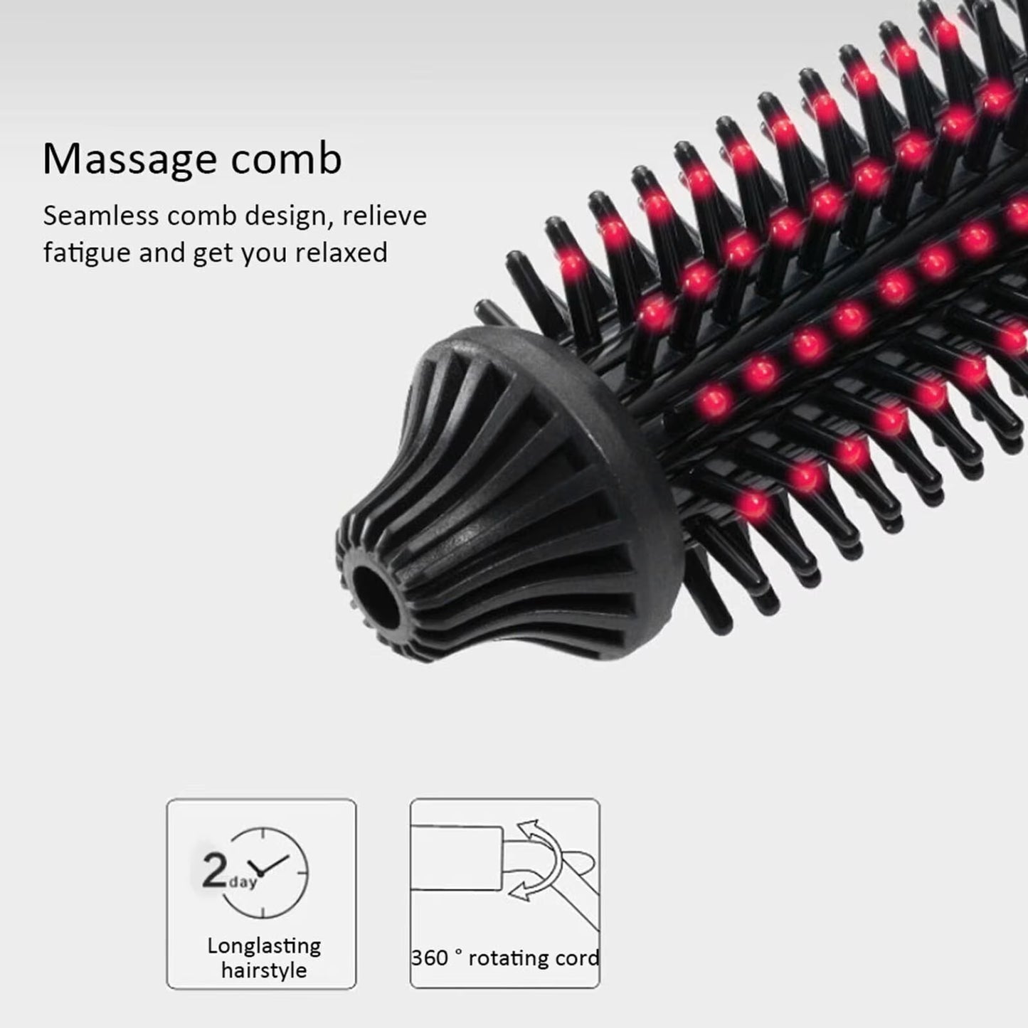 Rotating Hair Dryer Brush Electric Blow Drier Comb Hot Air Straightener Curler