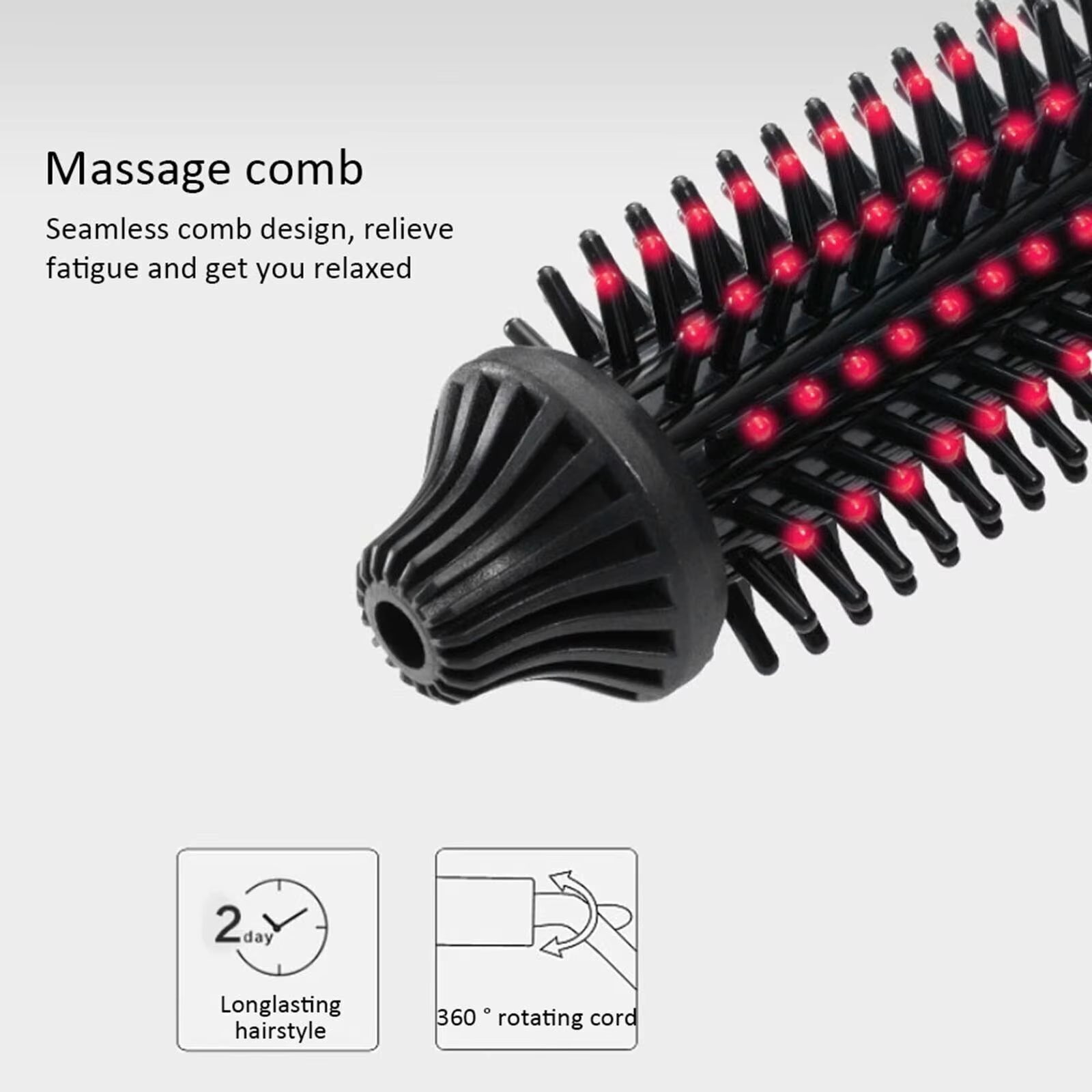Rotating Hair Dryer Brush Electric Blow Drier Comb Hot Air Straightener Curler
