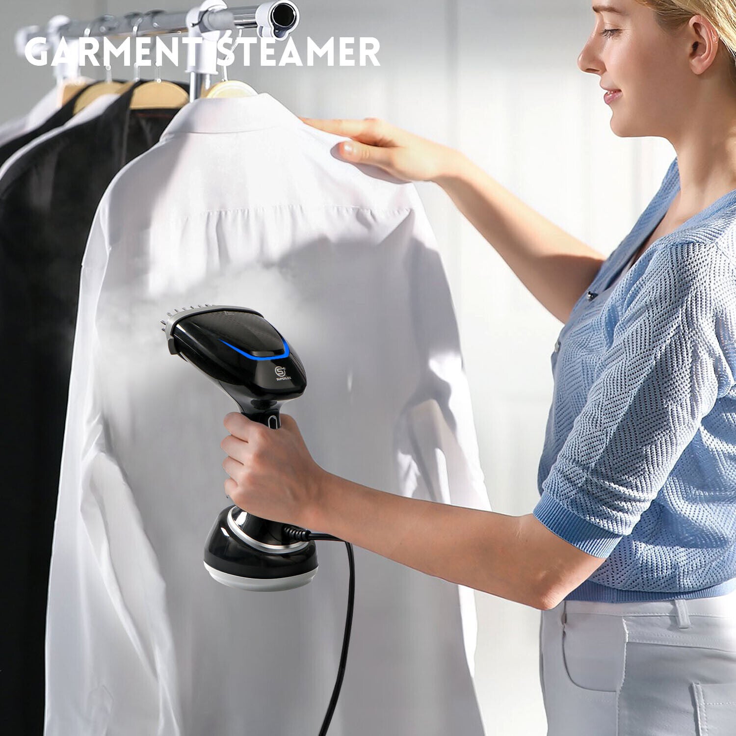 SUPERLEX Handheld Garment Clothes Steamer Portable Travel Steam Heat Iron 1700W