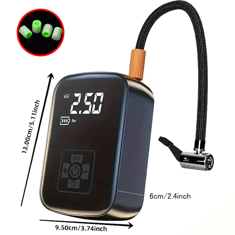 Car Tyre Inflator Cordless Digital USB Rechargeable Tire Air Compressor Pump UK
