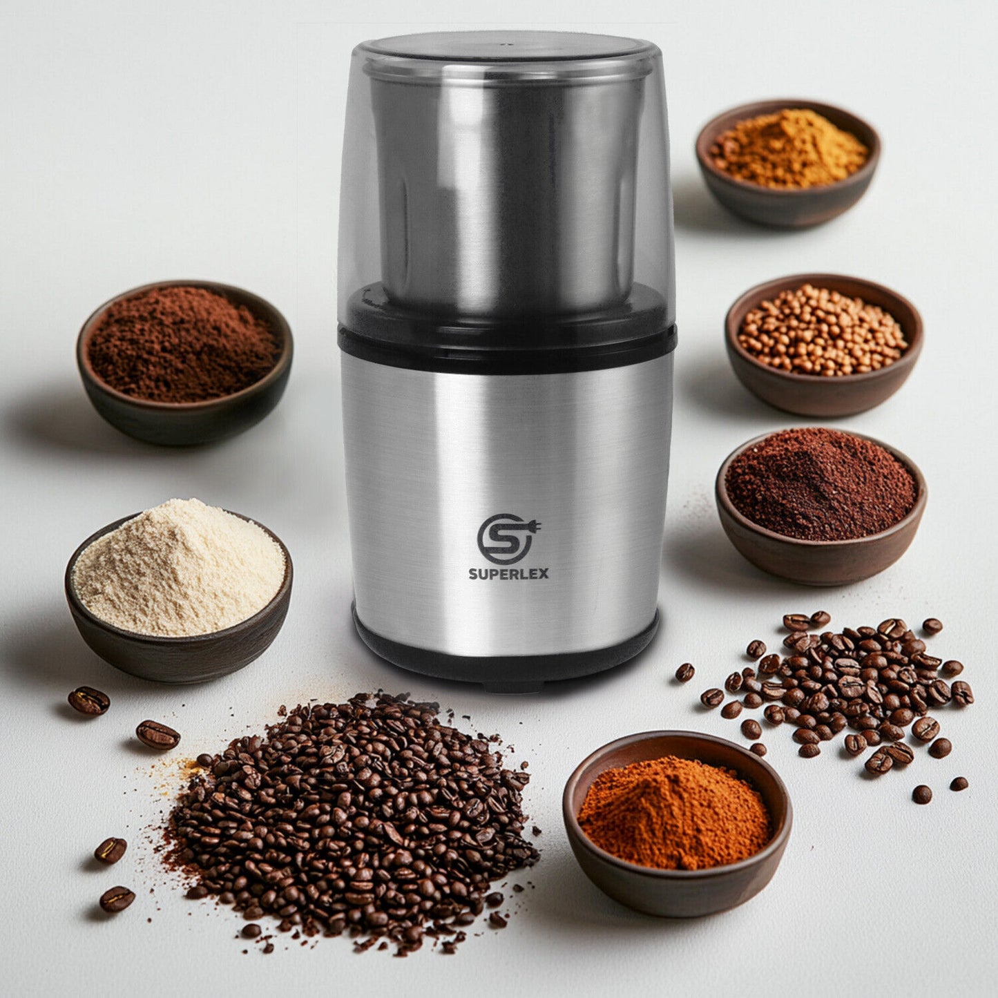SUPERLEX Electric Coffee Grinder Easy Operation / Clean Milling Nut Bean Spice