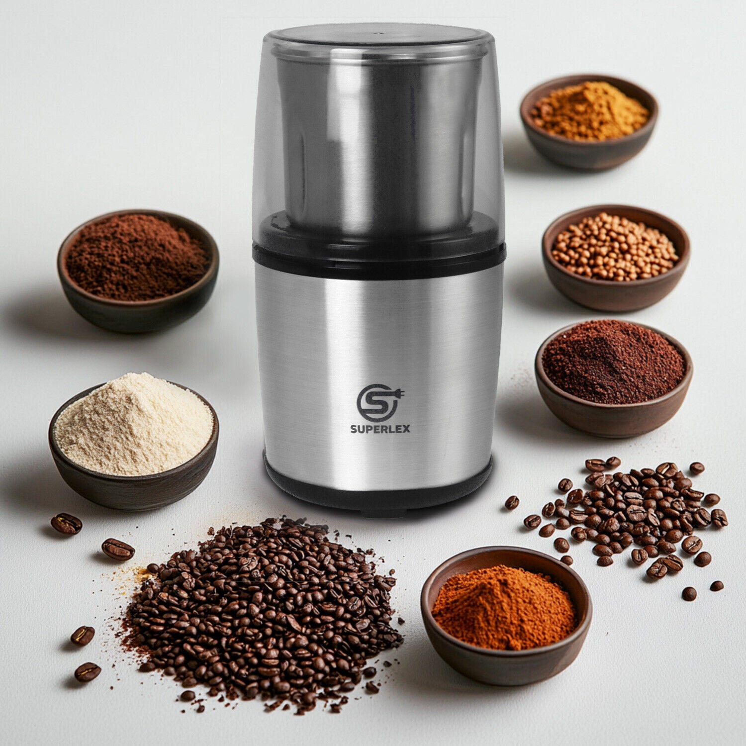 SUPERLEX Electric Coffee Grinder Easy Operation / Clean Milling Nut Bean Spice