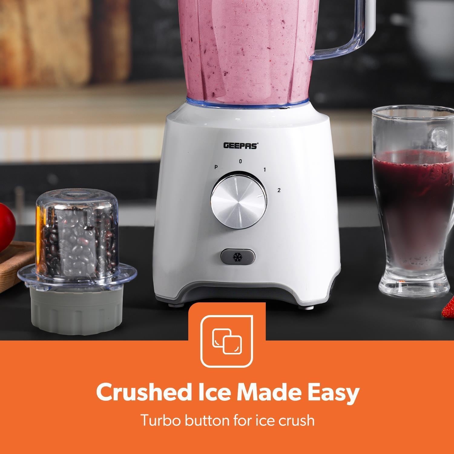 GEEPAS Blender Smoothie Maker Ice Crusher Mixer Blenders Juicer Vegetables White