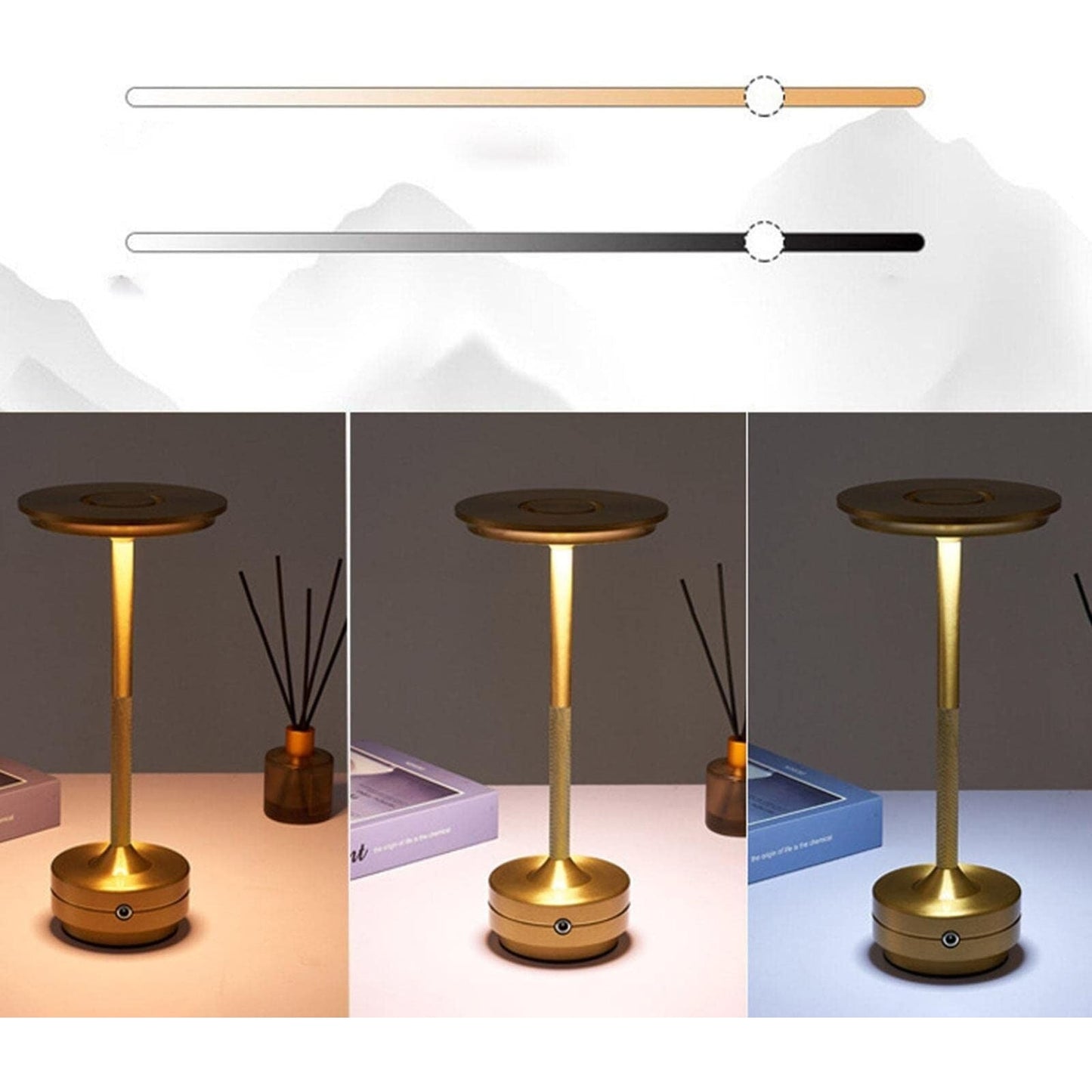 Modern LED Table Lamp USB Rechargeable Lamp Dimmable Bar Night Light ?Cordless