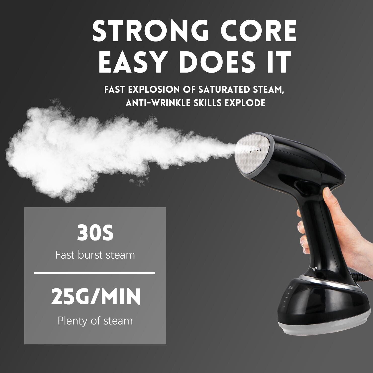 SUPERLEX Handheld Garment Clothes Steamer Portable Travel Steam Heat Iron 1700W