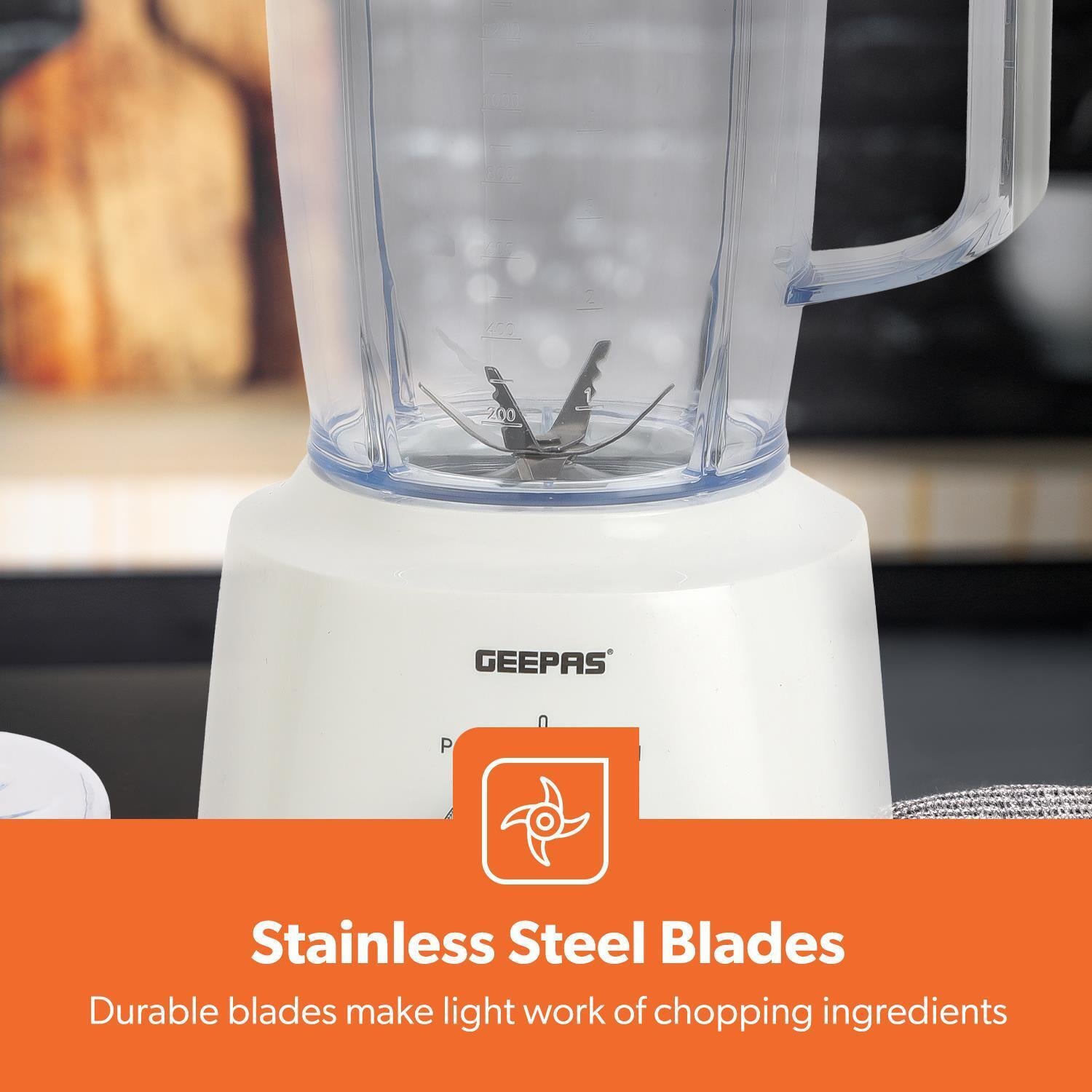 GEEPAS Blender Smoothie Maker Ice Crusher Mixer Blenders Juicer Vegetables White