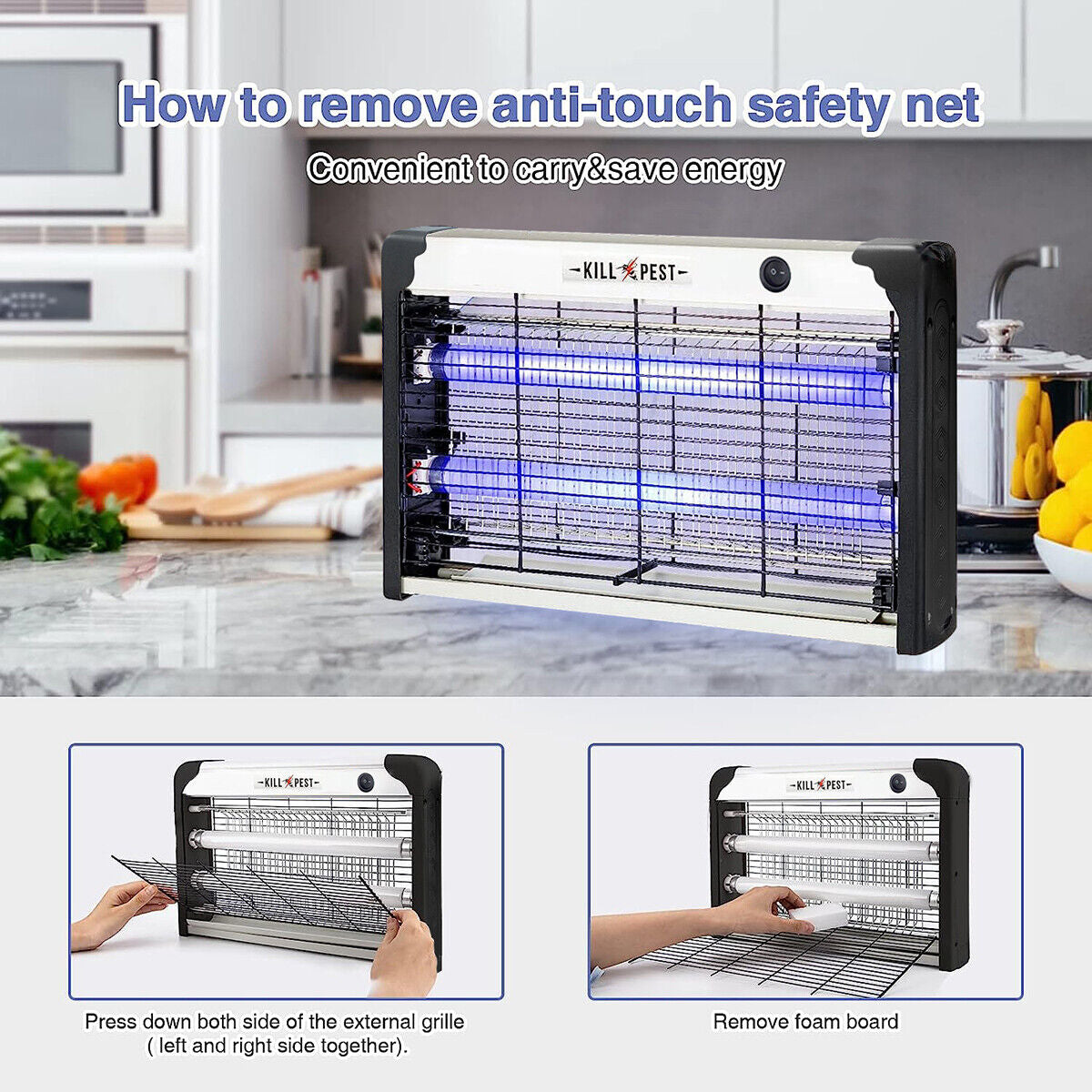 UK Electric Insect Killer Mosquito Fly Bug Zapper Pest Trap LED UV Indoor Lamp