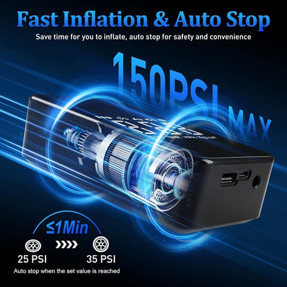 UK Car Tyre Inflator Cordless Digital USB Rechargeable Tire Air Compressor Pump