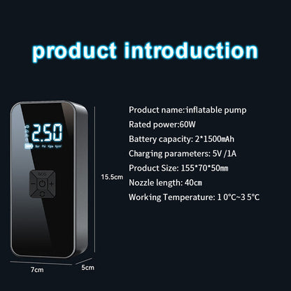 UK Car Tyre Inflator Cordless Digital USB Rechargeable Tire Air Compressor Pump