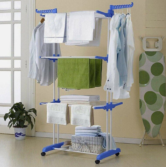 Extra Foldable Large Clothes Airer 4 Tier Indoor Outdoor Laundry Dryer Rack Line