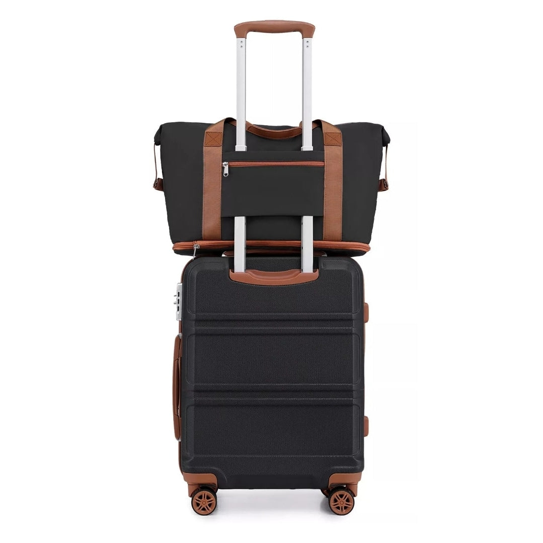 4PCS Travel Set Carry-On Hand Cabin Luggage ABS Hard Shell Suitcase & Duffle Bag