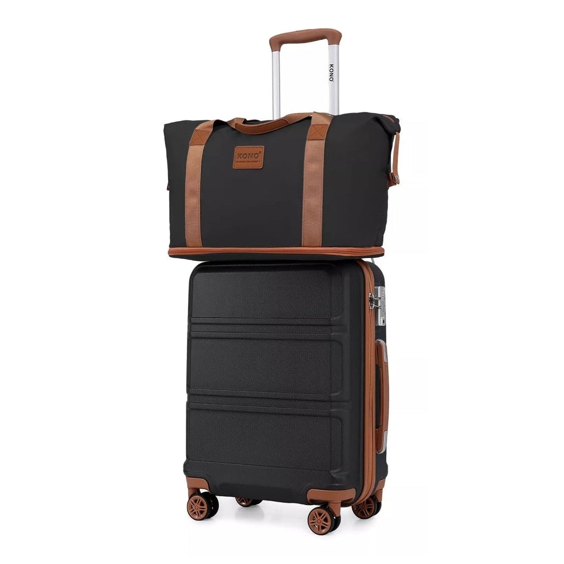 4PCS Travel Set Carry-On Hand Cabin Luggage ABS Hard Shell Suitcase & Duffle Bag