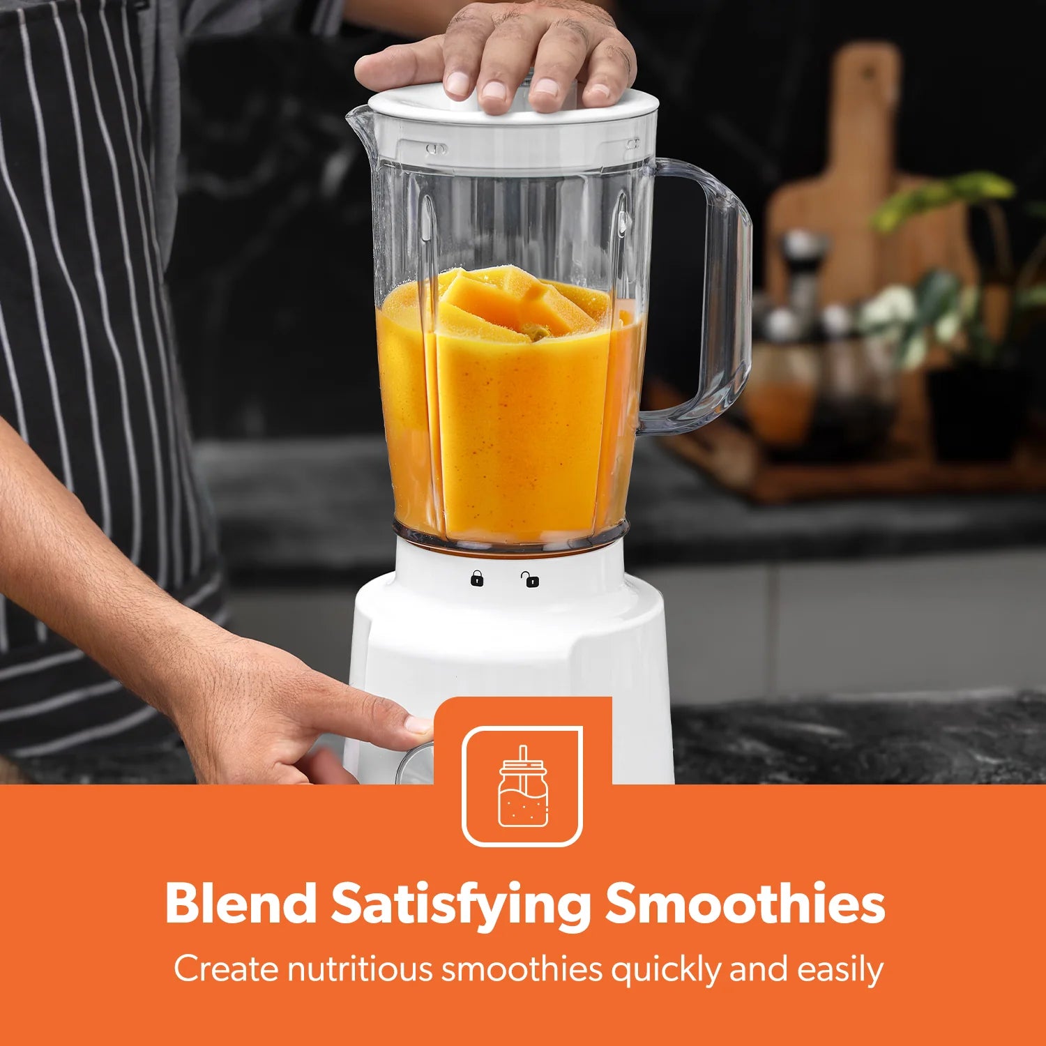 2-In-1 Ice Crushing Stand Blender and Smoothie Maker White