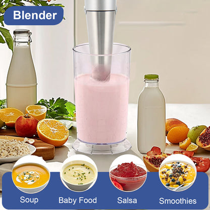 Handheld Blender Stick Food Processor Mixer Whisk & Chopper& Cup Stainless Steel