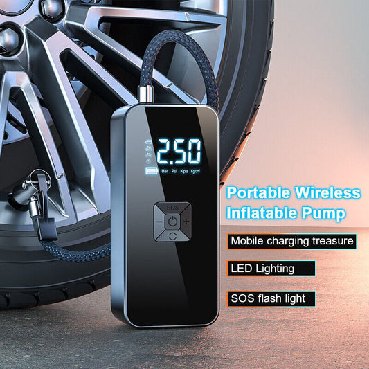 UK Car Tyre Inflator Cordless Digital USB Rechargeable Tire Air Compressor Pump