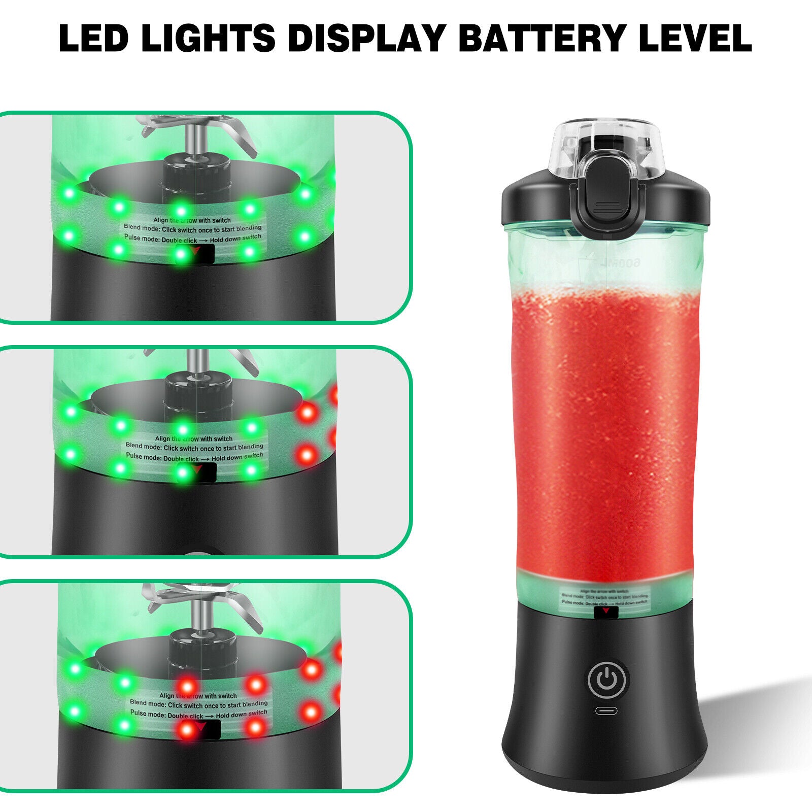 Portable Blender Smoothie Maker 6000ML Rechargeable Fruit Mixer Mini Juicer NEW