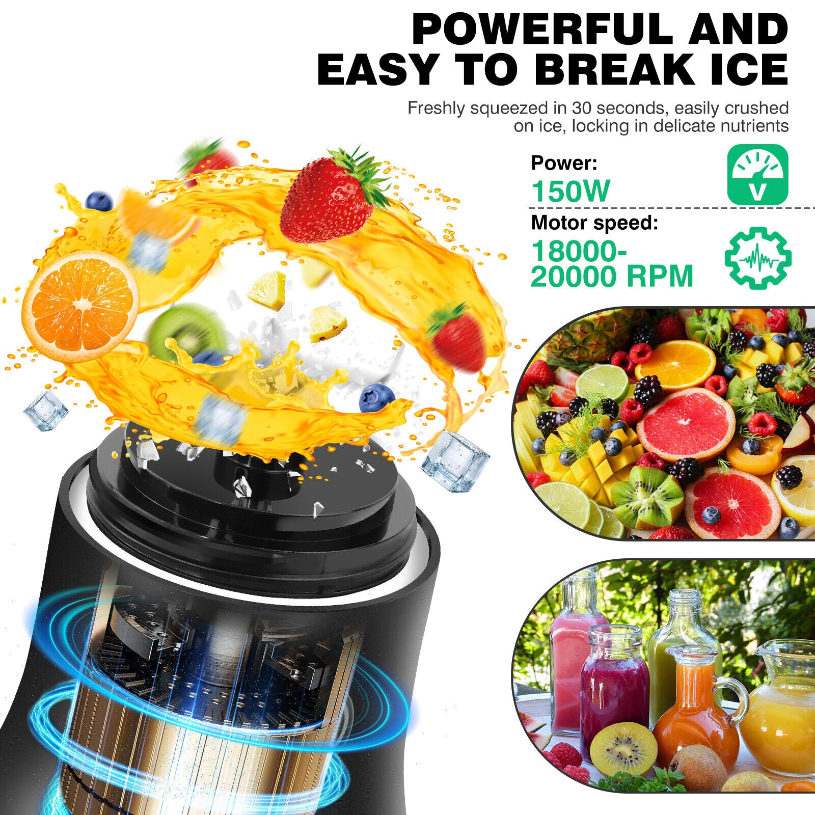 Portable Blender Smoothie Maker 6000ML Rechargeable Fruit Mixer Mini Juicer NEW