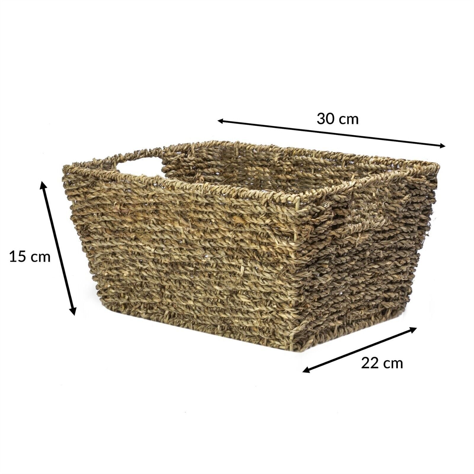 Natural Seagrass Storage Basket - Set of 4 Eco-Friendly Woven Basket | M&W