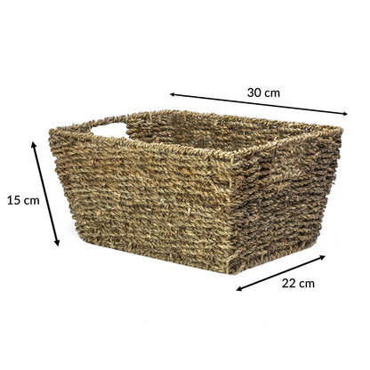 Natural Seagrass Storage Basket - Set of 4 Eco-Friendly Woven Basket | M&W