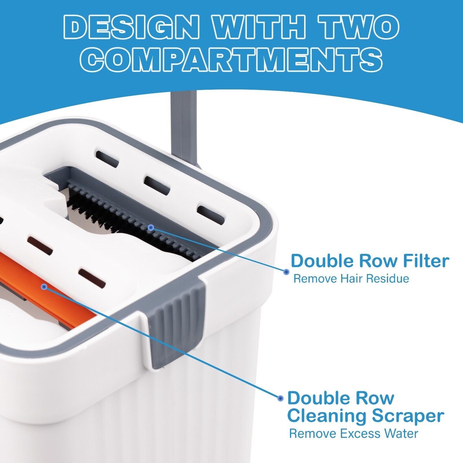 Self-Cleaning 360-Degree Rotate Spin Microfiber Mop and Bucket Set Washing Dry