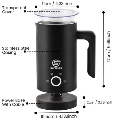 SUPERLEX Electric Milk Steamer Foaming & Coffee, Latte, Cappuccino,Hot Chocolate