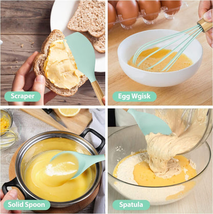 Kitchen Utensil Set 12-Pcs Silicone Heat Resistant Kitchen Cookware Gadget Tools