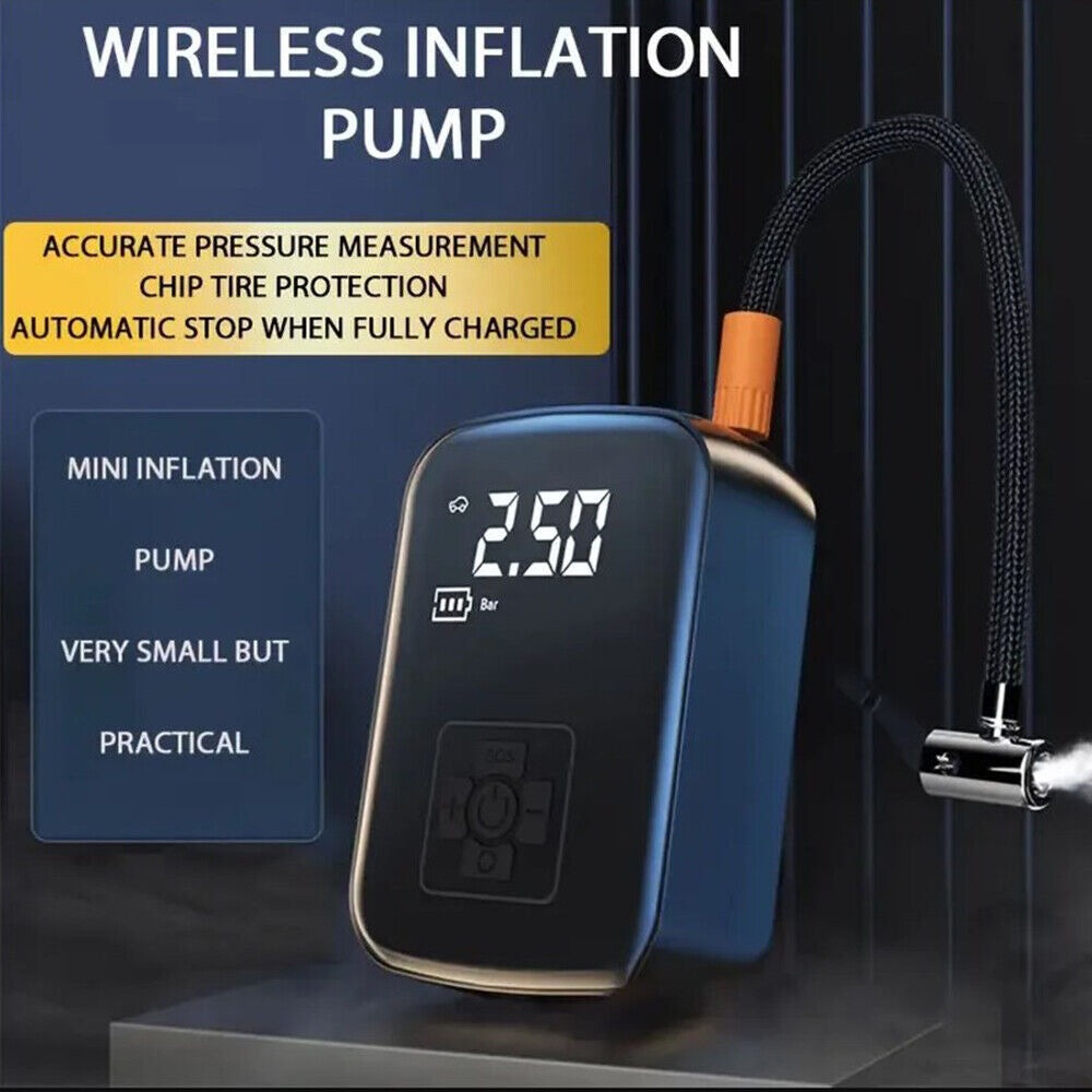 Car Tyre Inflator Cordless Digital USB Rechargeable Tire Air Compressor Pump UK