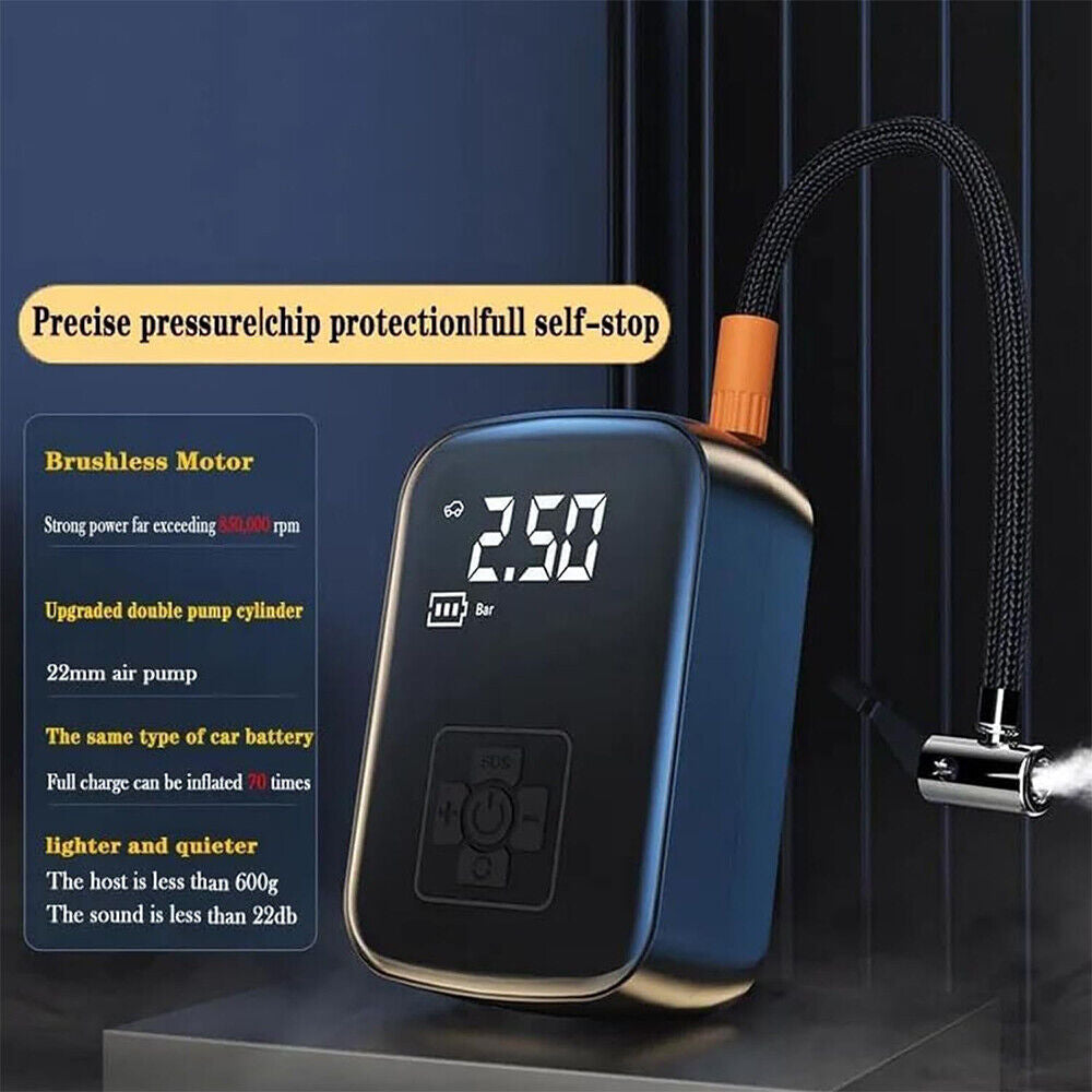 Car Tyre Inflator Cordless Digital USB Rechargeable Tire Air Compressor Pump UK