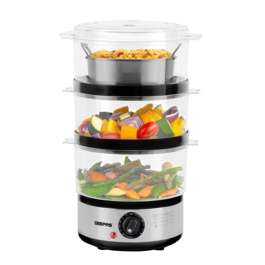 3-Tier Food Steamer 7.2L Electric Vegetable Steamer Healthy Steam Multi-Cooker