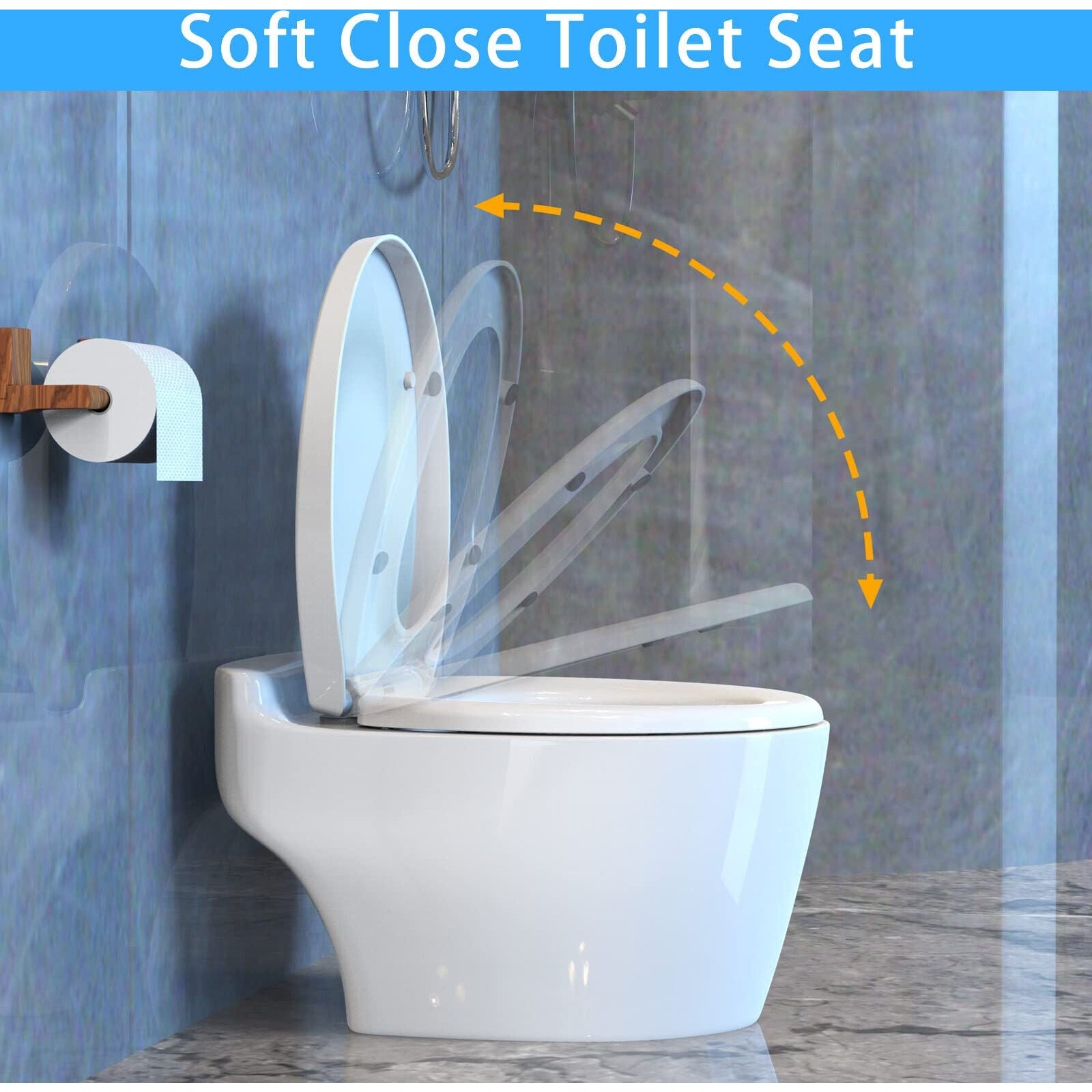 NEW LUXURY BATHROOM SLOW SOFT CLOSE WHITE TOILET SEAT SEATS WC HEAVY DUTY
