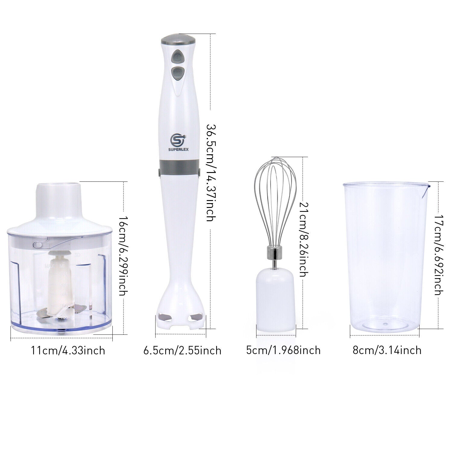 SUPERLEX Hand Blender & Whisk & Chopper Curry Puree Food Mixer &Liquidiser 700ML