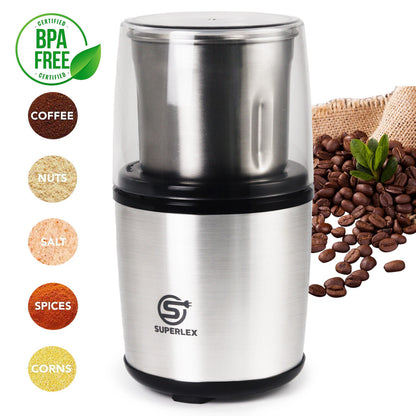 SUPERLEX Electric Coffee Grinder Easy Operation / Clean Milling Nut Bean Spice